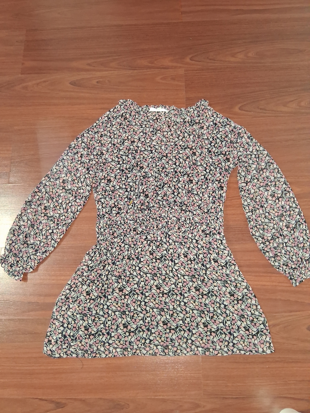 Lola Grace Floral Mini Dress in Pink and Black